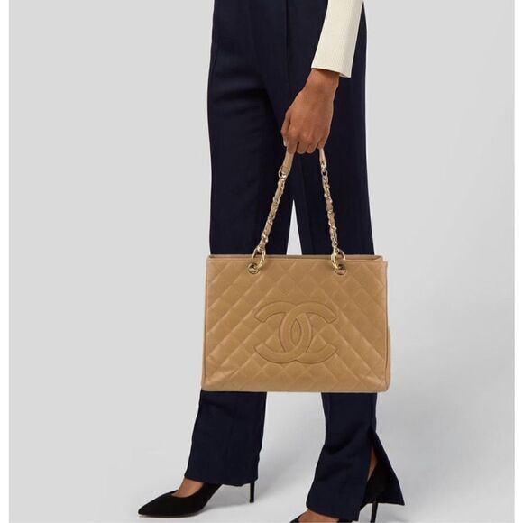 Chanel Grand Shopping Tote Caviar Beige - Picture 15 of 16